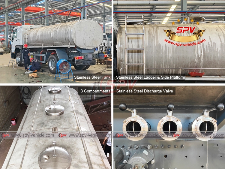 15,000 Litres Stainless Steel Tank Truck - SS Tank